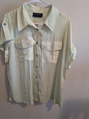 Lane Bryant Women's Striped Short Sleeve Size 16 New with Tags Office Career Top